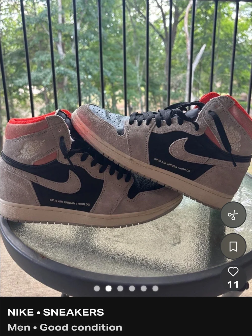 Air Jordan 1 Retro High OG Neutral Grey Hyper Crimson Sz 10.5 No Box